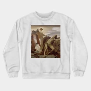 Elijah in the Wilderness by Frederic Leighton Crewneck Sweatshirt